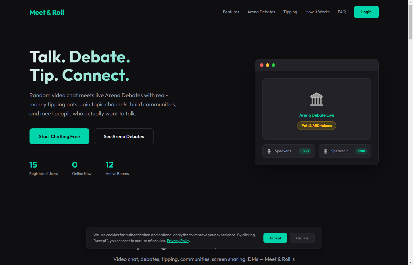 Screenshot of Meet and Roll