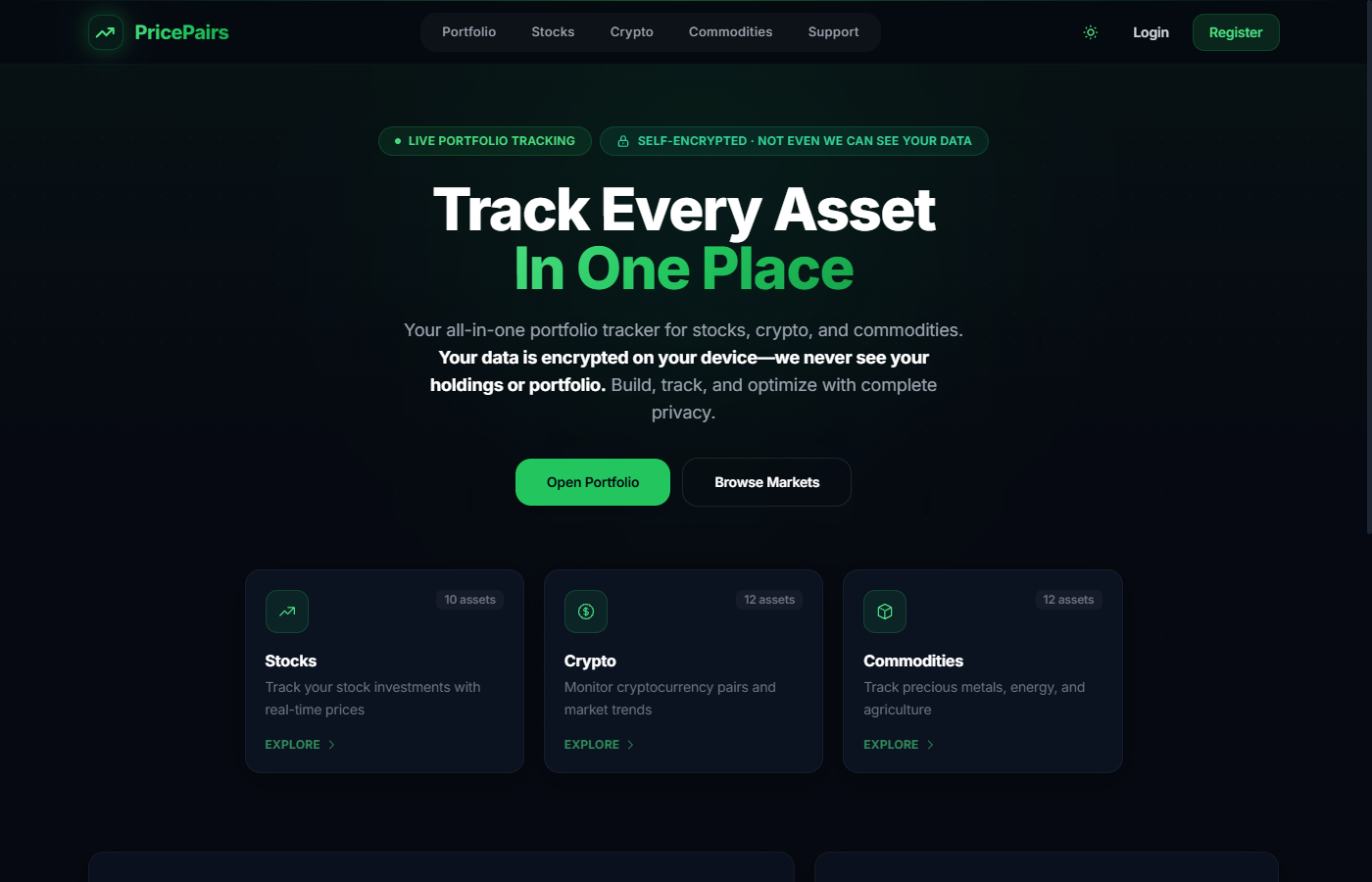 Screenshot of PricePairs