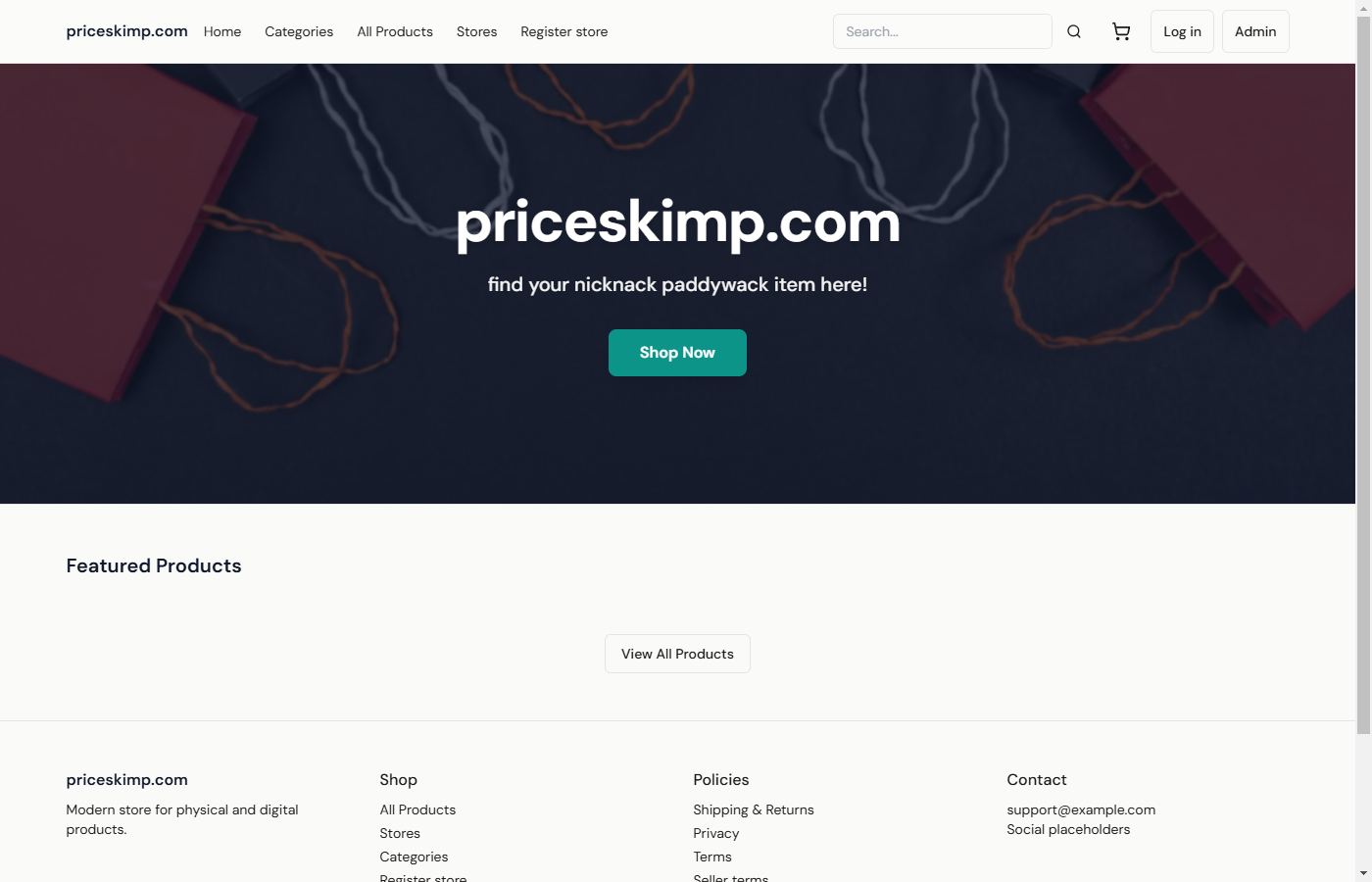 Screenshot of PriceSkimp